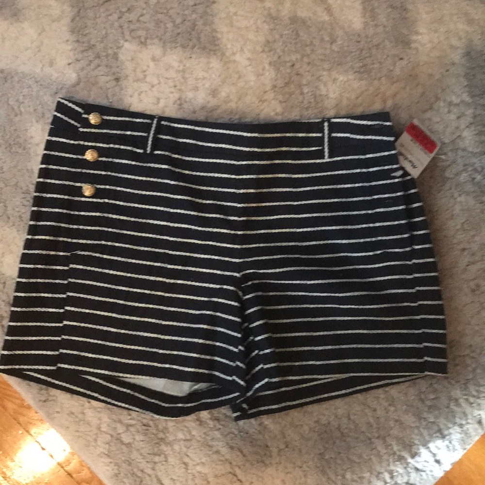 Navy blue and white shorts